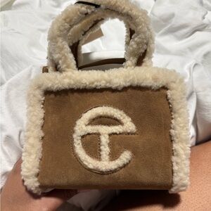 Telfar Brown Shearling Mini Bag
